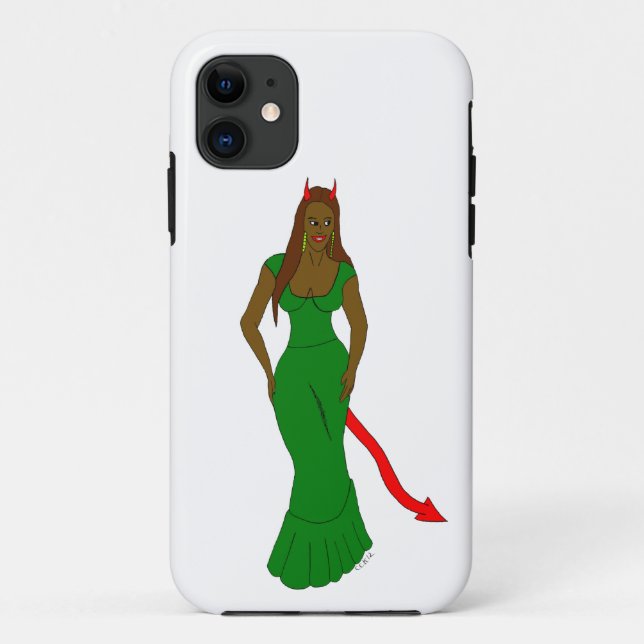 Capa Para iPhone 11 menina diabólica (Verso)