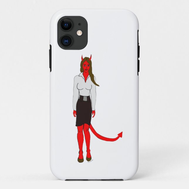 Capa Para iPhone 11 menina diabólica (Verso)