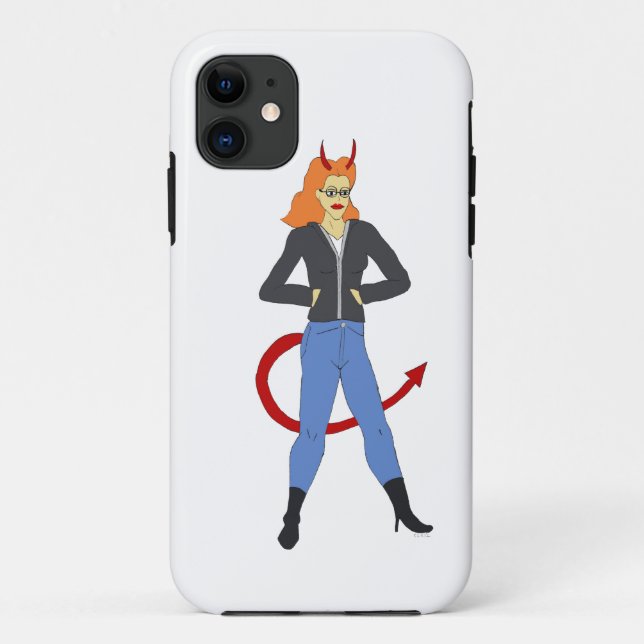 Capa Para iPhone 11 menina diabólica (Verso)