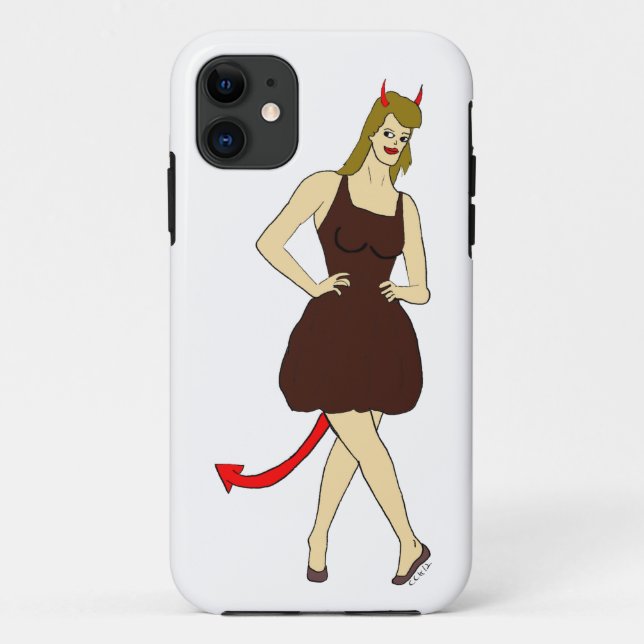 Capa Para iPhone 11 menina diabólica (Verso)
