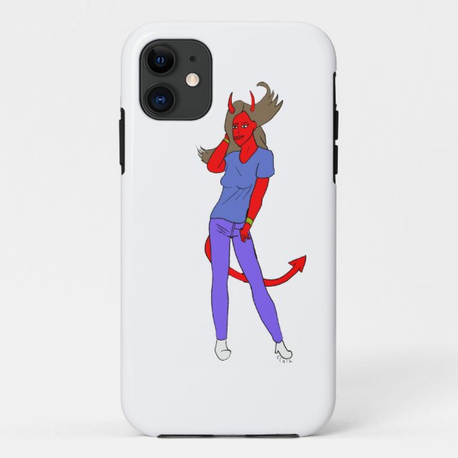 Capa Para iPhone 11 menina diabólica (Verso)