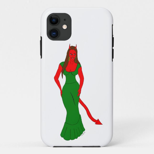 Capa Para iPhone 11 menina diabólica (Verso)