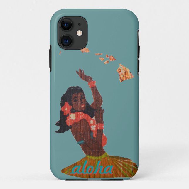 Capa Para iPhone 11 Menina do Hawaiian da saia de grama (Verso)