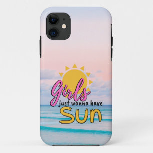 Capa Para iPhone 11 Meninas só querem ter Sun Beach