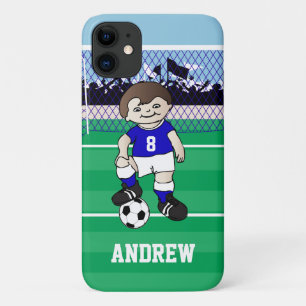 Capa Para iPhone 11 Menino bonito personalizado do futebol