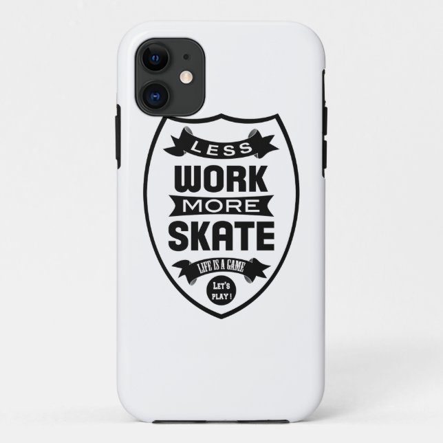 Capa Para iPhone 11 Menos trabalho mais skate - skate (Verso)