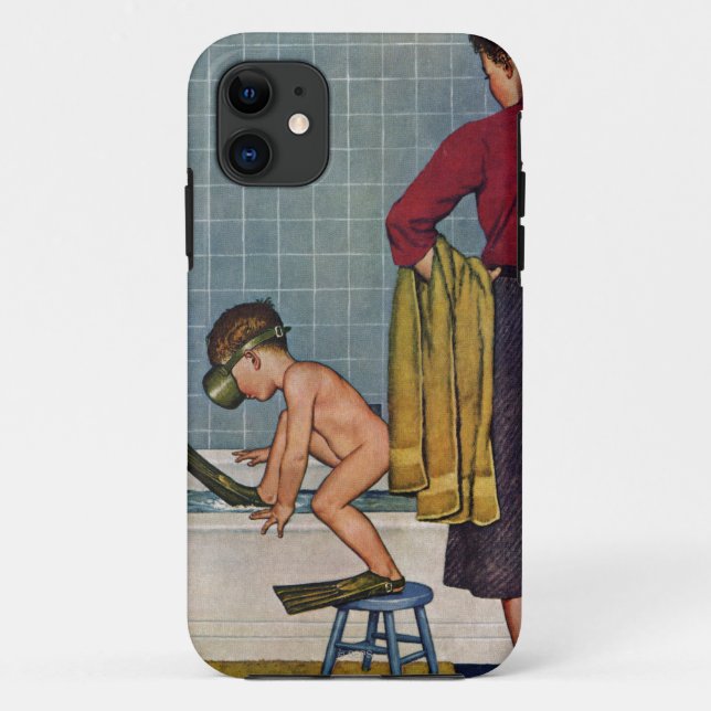 Capa Para iPhone 11 Mergulhador na cuba (Verso)
