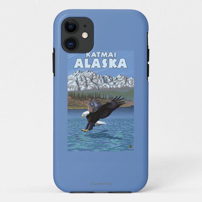 Capa Para iPhone 11 Mergulho da águia americana - Katmai, Alaska (Verso)