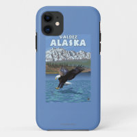 Mergulho da águia americana - Valdez, Alaska