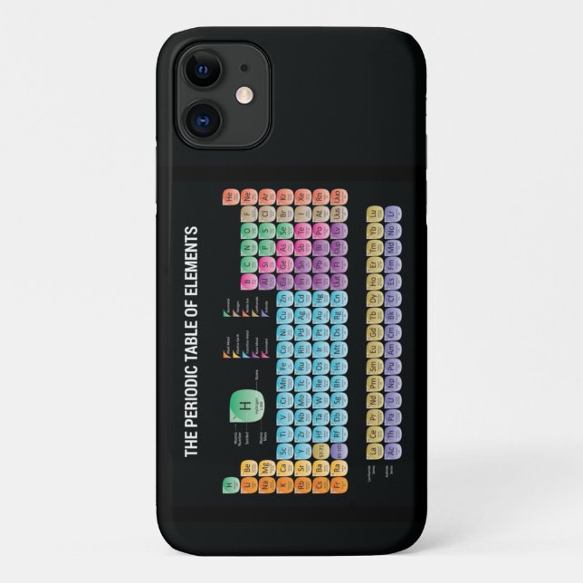 Capa Para iPhone 11 Mesa periódica dos elementos travesseiro decorativ (Verso)