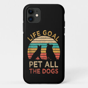 Capa Para iPhone 11 Meta de Vida Acariciar Todos os Cachorros Piada Vi