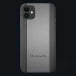 Capa Para iPhone 11 Metades de metal escovadas - Nome<br><div class="desc">capas de iphone com uma aparência de metal esfregado e um efeito impresso gravado no texto,  onde você pode adicionar seu nome.</div>