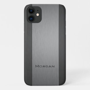 Capa Para iPhone 11 Metades de metal escovadas - Nome