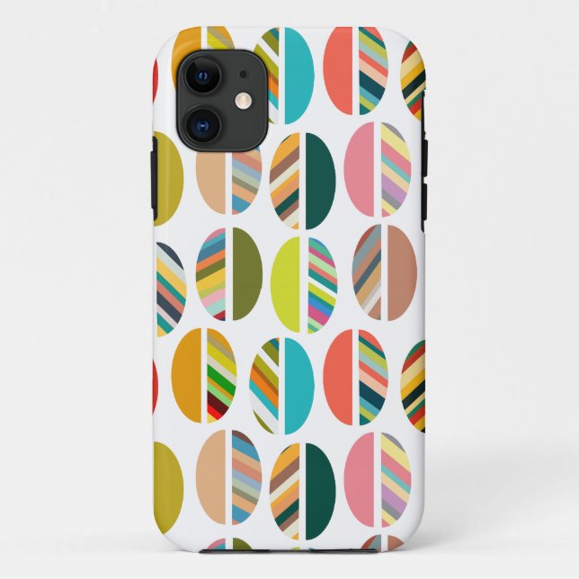 Capa Para iPhone 11 Metades Ovalas em Faixa (Verso)