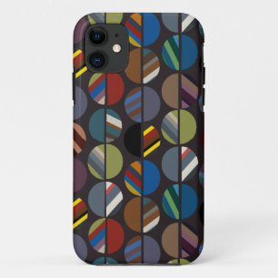 Capa Para iPhone 11 Metades Ovalas em Faixa Masculina