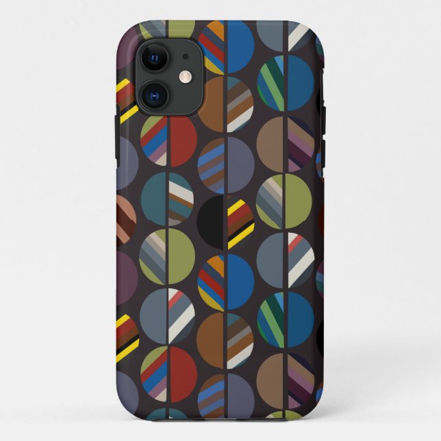 Capa Para iPhone 11 Metades Ovalas em Faixa Masculina (Verso)