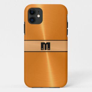Capa Para iPhone 11 Metal de aço inoxidável brilhante alaranjado 5