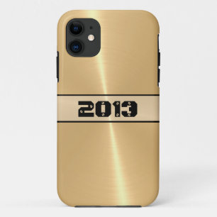 Capa Para iPhone 11 Metal de aço inoxidável brilhante Dourado 9