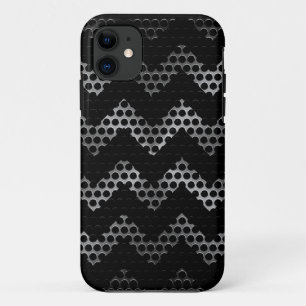 Capa Para iPhone 11 Metal de aço inoxidável do furo de Chevron