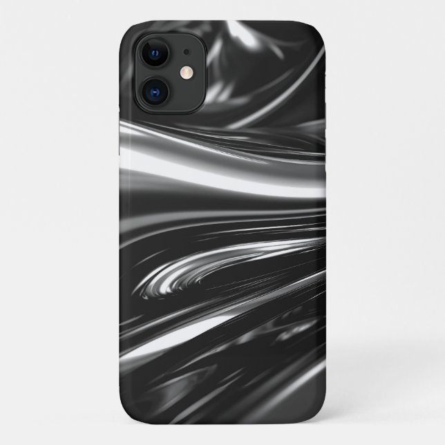 Capa Para iPhone 11 Metal Prateado Fluindo (Verso)
