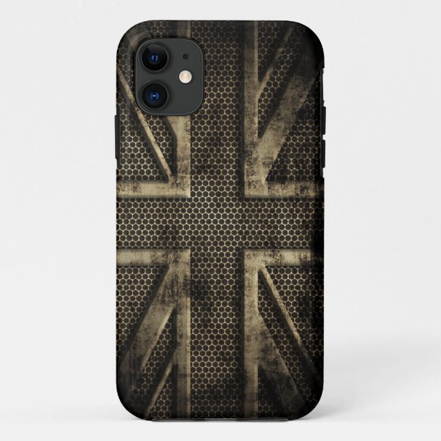 Capa Para iPhone 11 Metal Union Jack do Grunge (Verso)