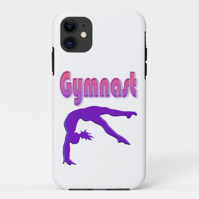 Capa Para iPhone 11 Metálico Roxo de Energia do Gymnast (Verso)