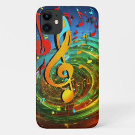 Capa Para iPhone 11 Meu Ajuste Favorito: Notas Musicais e Design de Le