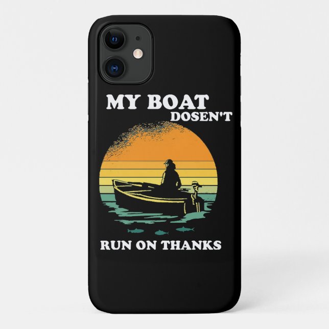 Capa Para iPhone 11 Meu Barco Não Funciona Com Agradecimentos (Verso)