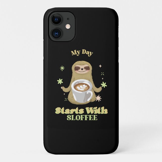 Capa Para iPhone 11 Meu Dia Começa Com Sloffee (Verso)