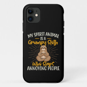 Capa Para iPhone 11 Meu Espírito Animal É Um Zookeeper de Preguiça Mal