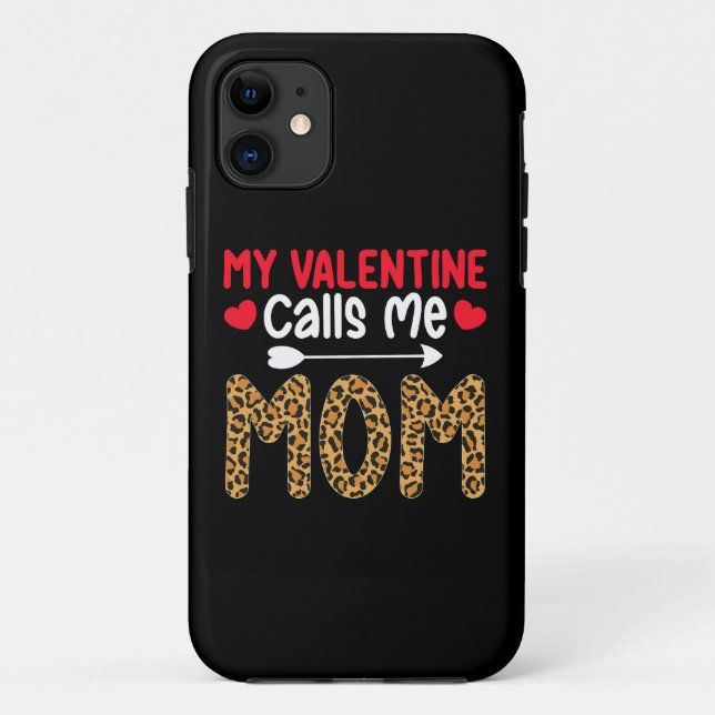 Capa Para iPhone 11 Meu Namorados Me Chama Mãe Leopardo Xadrez Buffalo (Verso)