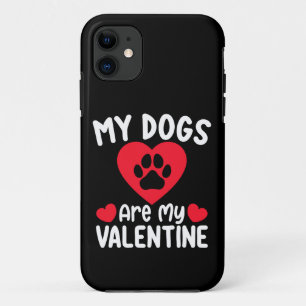 Capa Para iPhone 11 Meus Cães São Meu Dia Dos Namorados Amantes De Ani