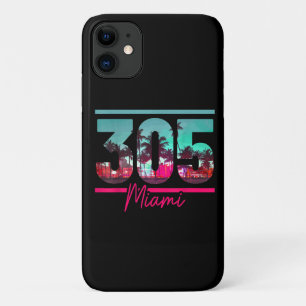 Capa Para iPhone 11 Miami 305 Código de Área Flórida Palmeiras Vintage