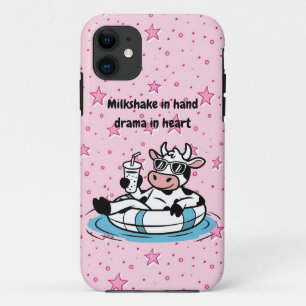 Capa Para iPhone 11 Milkshake na Mão, Drama no Coração   Cow Cool iPho