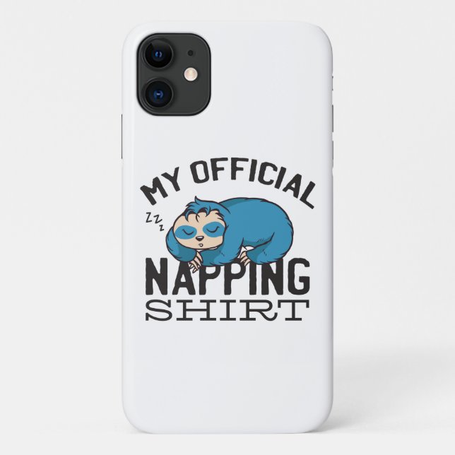 Capa Para iPhone 11 Minha camisa oficial de dormir - Preguiçoso Sloth (Verso)