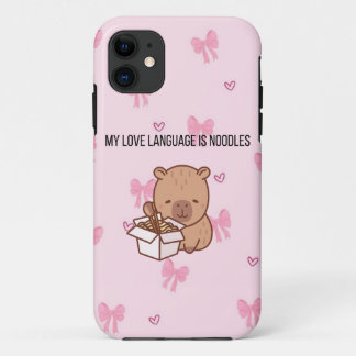 Capa Para iPhone 11 Minha Linguagem do Amor São Macarrão | Kawaii Capy