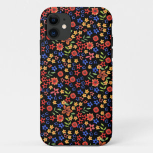 Capa Para iPhone 11 Miniimpressão Floral Retroativa Maleta Personaliza