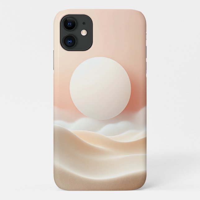 Capa Para iPhone 11 Minimalist Luminous Sphere & Soft Sandy Waves - El (Verso)