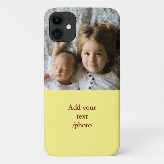 Capa Para iPhone 11 Mínimo simples ADICIONE O TEXTO FOTOGRÁFICO C (Verso)