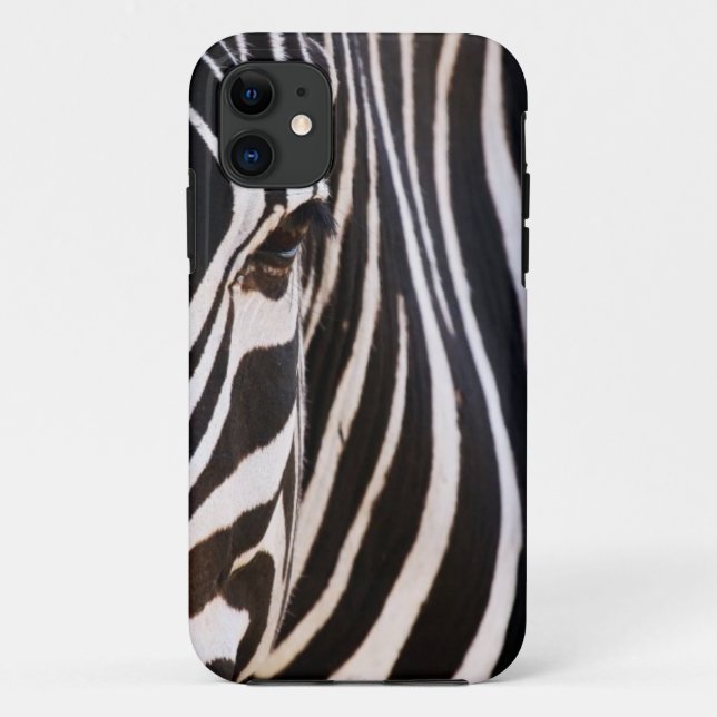 Capa Para iPhone 11 Minitelefone de Zebra com Preto e Largura Branca - (Verso)