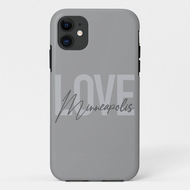 Capa Para iPhone 11 Minneapolis de amor moderno, simples, urbano, lega (Verso)