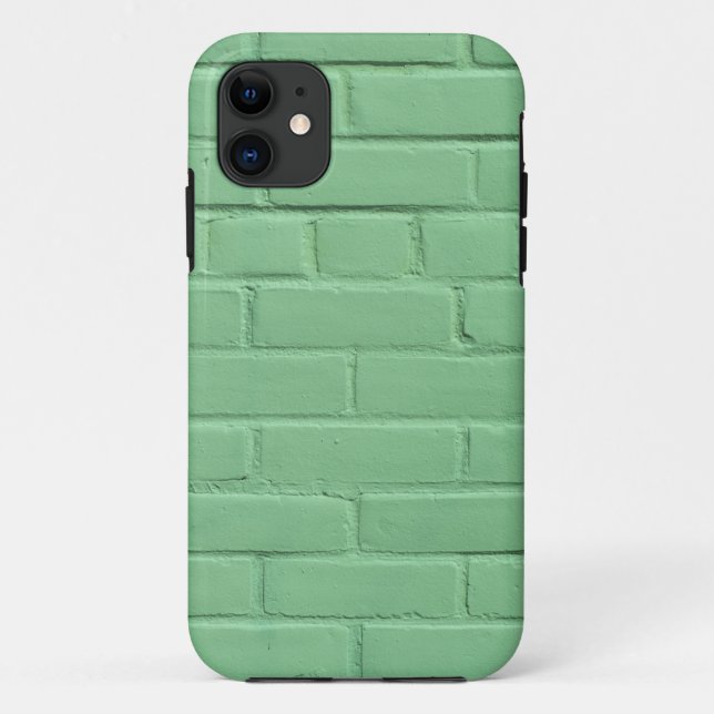 Capa Para iPhone 11 Mint Green Brick Wall (Verso)