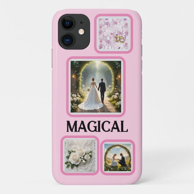 Capa Para iPhone 11 Modelo de Casamento Magical Quatro Imagens, (Verso)