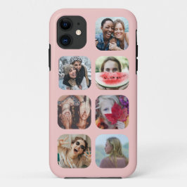 Capa Para iPhone 11 Modelo de Colagem de Foto Quadrada de 7 Fotos Dour