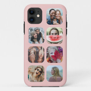 Capa Para iPhone 11 Modelo de Colagem de Foto Quadrada de 7 Fotos Dour