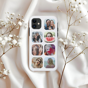 Capa Para iPhone 11 Modelo de Colagem de Fotos em Quadrado Personaliza