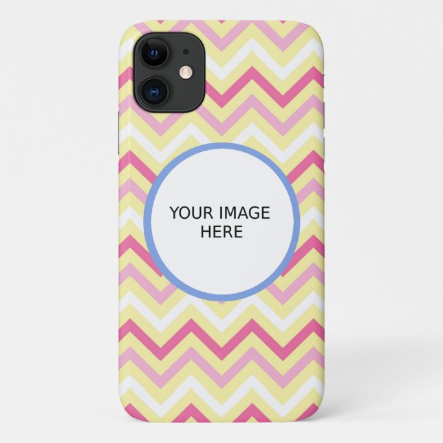 Capa Para iPhone 11 modelo de foto personalizada impressão ziguezague  (Verso)