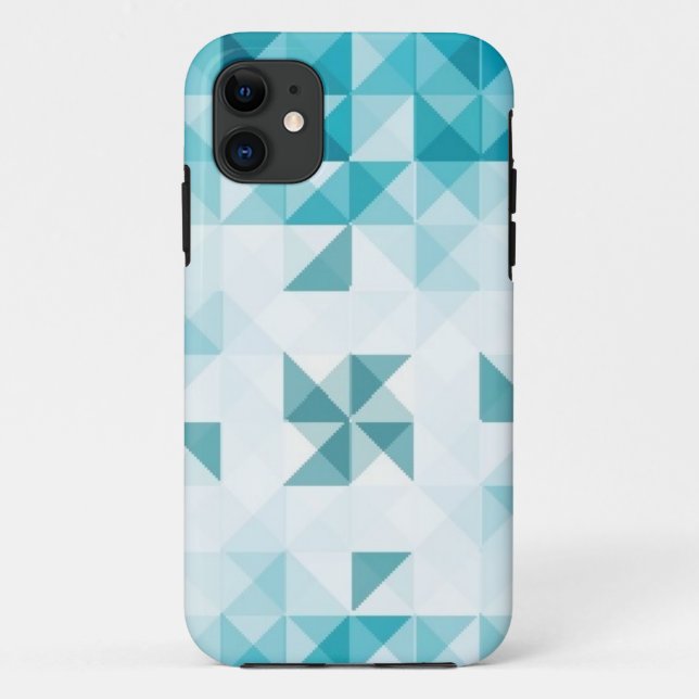 Capa Para iPhone 11 Modelo geométrico abstrato do fundo do azul (Verso)
