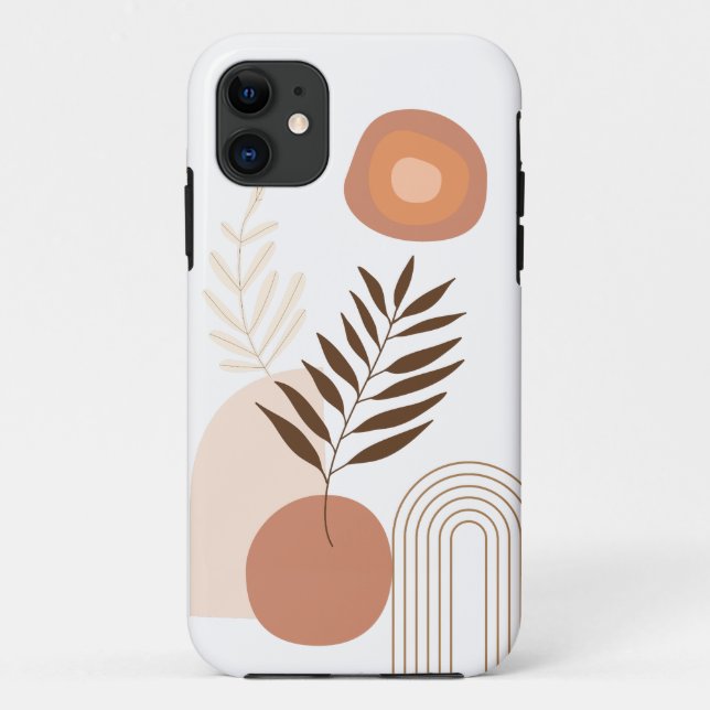 Capa Para iPhone 11 Modern Sunrise Botânico | Vibrações Felizes (Verso)