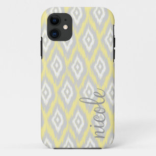 Capa Para iPhone 11 Moderno amarelo & cinzento asteca tribal